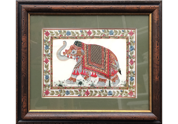 Framed Elephant Embroidery