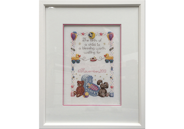 Framed Embellished Cross Stitch