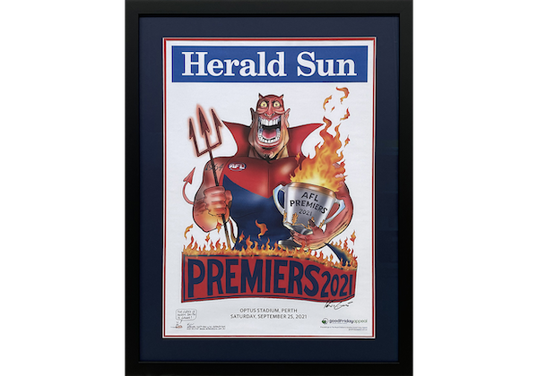 Framed Melbourne Football Club Premiers 2021 Herald Sun Poster