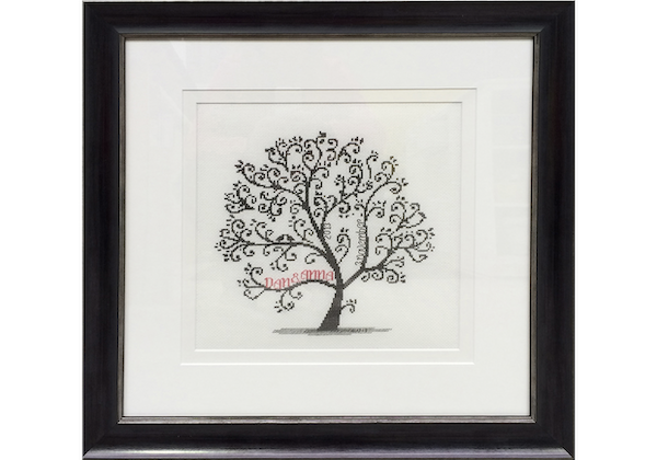 Framed Wedding Tree Cross Stitch